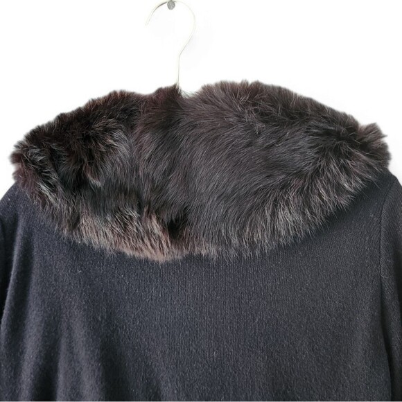 Vintage Fox Fur Collar Cardigan Orlon Acrylic - Picture 5 of 7